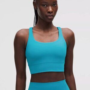 Lululemon Energy Longline Bra *Medium Support, B-D Cups Blue Sz 6 Hawaiian Blue